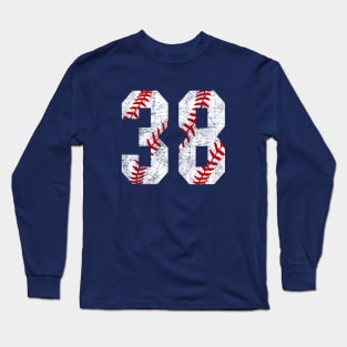 Vintage #38 Baseball Laces Baseball Mom Jersey Love Baseball Long Sleeve T-Shirt